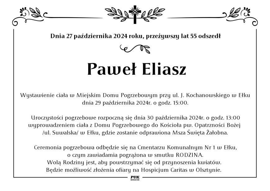 Paweł Eliasz - nekrolog